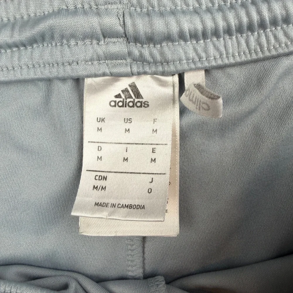 Adidas Soccer Shorts Men's Size Medium Light Blue Climalite 3-Stripe Athletic